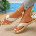 thumbnail image 5 of Rokment Flip Flops Beach Sandals for Women Indoor and Outdoor Waterproof Water Swim Pool Flat Thongs Slippers Casual Dress Slip on Slides Summer Shoes Beige Size 5.5, 5 of 7