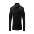 thumbnail image 3 of KeShDi Men's T-Shirts Men's Solid Color Sport Shirt with Zip-Up Lapel Long Sleeve Lapel Top/Shirt Black S, 3 of 7
