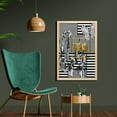 thumbnail image 2 of Flower Wall Art with Frame, Exotic Petals with Tropic Butterfly over Minimalist Striped Background, Printed Fabric Poster for Bathroom Living Room, 23" x 35", Black White Pale Coffee, by Ambesonne, 2 of 2