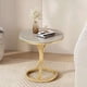 thumbnail image 3 of Mesa de centro minimalista, mesas auxiliares únicas redondas modernas de oro blanco, muebles de sala de estar Koffietafels nórdicos simples de lujo, 3 of 4