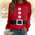 thumbnail image 2 of WEAIXIMIUNG Robe Chandail en Molleton Manches Courtes Femme Velours Chandail en Molleton de Noël Mignon Col Rond Chandail avec Imprimé Mode Vacances Sans Capuche, 2 of 7