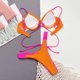 thumbnail image 4 of Trajes de baño Amzcrzy Tankini para mujer, trajes de baño, trajes de baño, bikini de control de abdomen, moda para mujer, bikini de playa dividido sin espalda, traje de baño naranja, L, 4 of 5