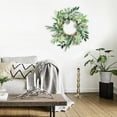 thumbnail image 3 of Artificial Eucalyptus Wreath with Twig Base, 18"/20" Leaves Wreath for Home Front Door Hanging Wedding Party Decor - 50cm, 3 of 7