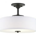 thumbnail image 3 of Progress Lighting Inspire 1-Light LED Semi-Flush Mount in Graphite with Summer Linen Shade, 3 of 10
