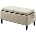 thumbnail image 1 of Convenience Concepts Designs4Comfort Pouf de Rangement avec Plateaux en Tissu Crème, 1 of 4