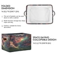 thumbnail image 3 of WOBOGO Colorful Galaxy Square Storage Basket with Waterproof Canvas and PE Lining Durable PU Leather Handles 14.2×10.2×8.3in, 3 of 9