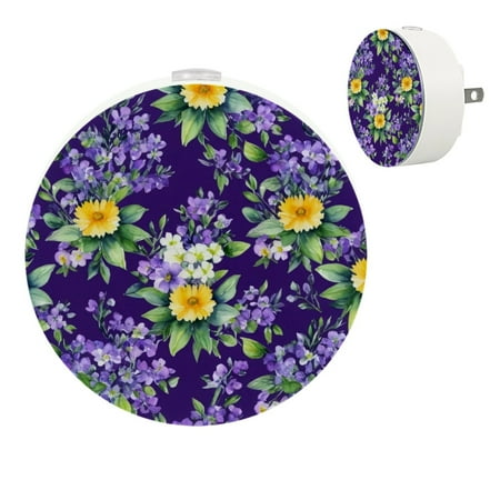 

YZUOUZY Night Light Lamps for Bedroom Small Bedside Lamps Set of 2 Forsythia Flowers Purple Indigo Root