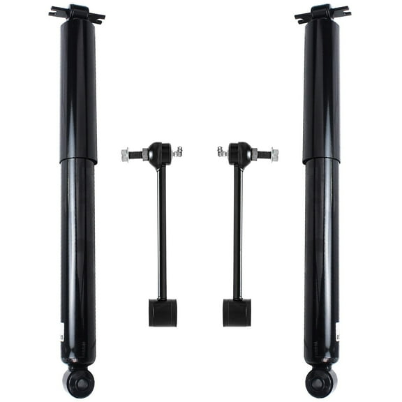 Detroit Axle - Rear 4pc Shock Absorbers Kit for 2007-2017 Jeep Wrangler, 2018 Wrangler JK, 2 Shock Absorbers Assembly 2 Sway Bar Links 2008 2009 2010 2011 2012 2013 2014 2015 2016 Replacement