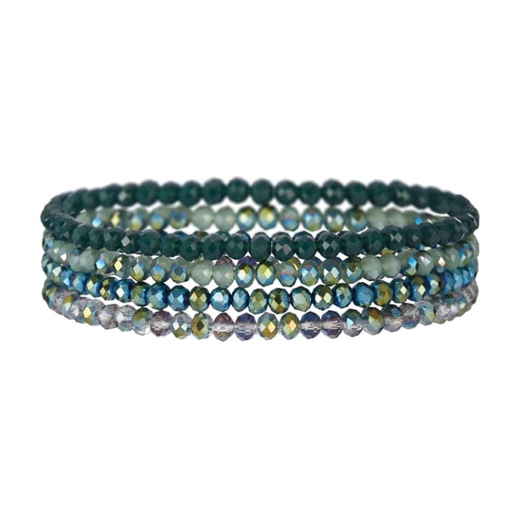 Namzi Beaded Boho Bracelet Stackable Crystal Beads Bracelets Trendy Costume Jewelry-Green