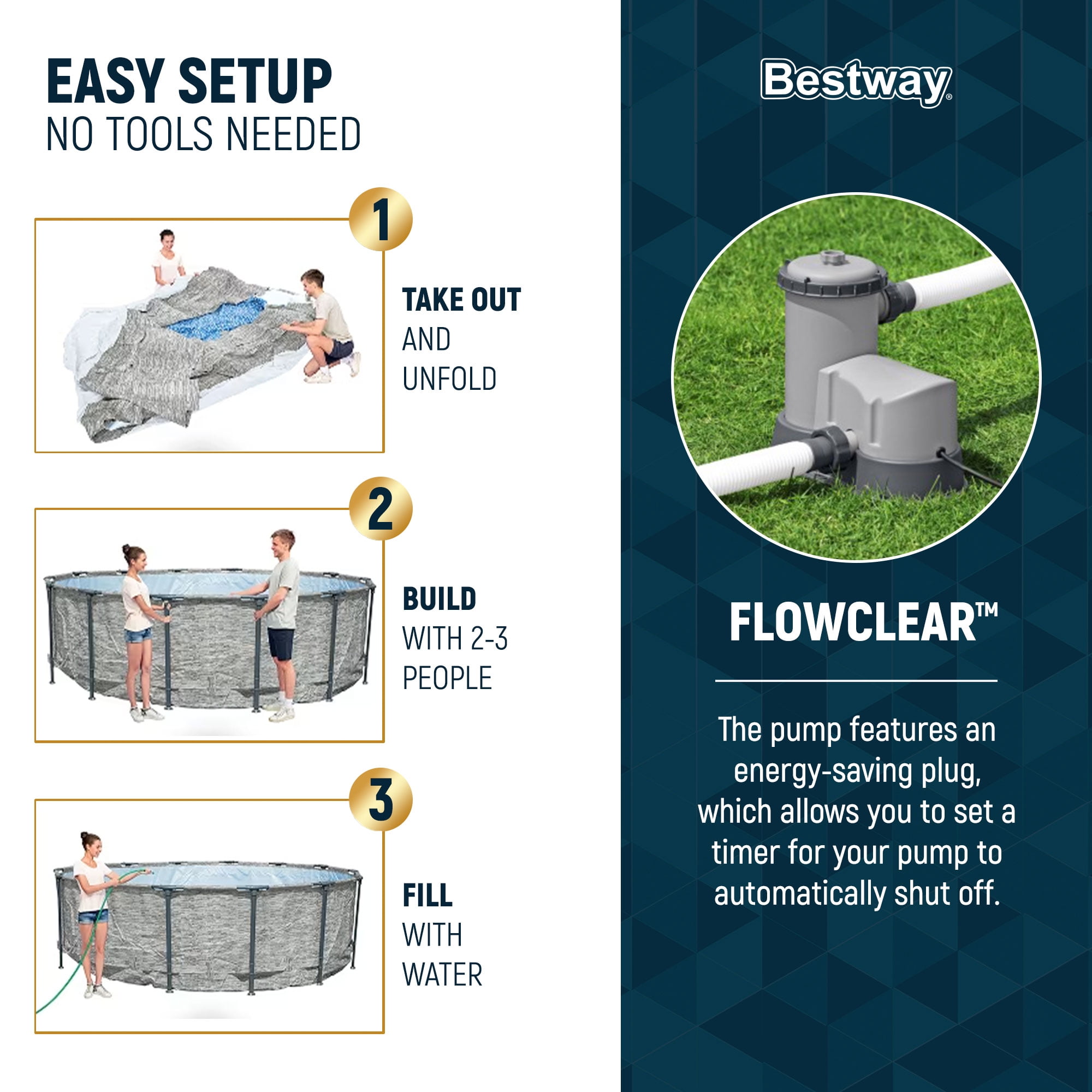 Bestway Steel Pro MAX 18' x 48" Metal Frame Above Ground Pool Set w/ Pump, Ladder, & Cover