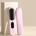 thumbnail image 1 of Cepillo Alisador de Pelo Inalámbrico, Cepillo Alisador de Calentamiento Rápido, Rizador de Pelo de Iones Negativos, Peine Calefactor Portátil-Rosa, 1 of 9
