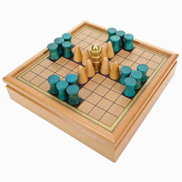 WE Games King's Table Tablut Viking Game Wood Pieces Natural Square