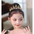 thumbnail image 3 of Yoyauz Ladies Girls Gold Crown Pearl Crystal Princess Crown Crystal Queen Crown Wedding, Bridal Hair Ornament Birthday Ball, Beauty Pageant Party, Rite of Passage, Photo Props, 3 of 7
