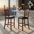 thumbnail image 3 of Demi Bonn 2-Piece Counter Height Bar Stools with Backrest, Modern Dining Chair with Backrests, Walnut, 3 of 8