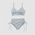 thumbnail image 3 of RUTAYY Women's Bikini Sets Solid Color Swimwear Tankini Summer 2 Piece Swimwear High Waist Bathing Suit Beach Sport Swimsuit, 3 of 3