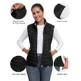 thumbnail image 4 of Women's Lightweight Packable Puffer VestWarm Quilted Windproof Sleeveless Jacket with 5 Zipper Pocketsfor Golf Hiking Travel Casual Wear Black XS, 4 of 8