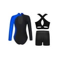 thumbnail image 4 of iiniim Girls Ballet Dance Biketard with Shorts and Vest Gymnastics Bodysuit 3 Piece Athletic Royal Blue 12, 4 of 6