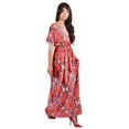 thumbnail image 2 of KOH KOH Long Print Summer Sexy Kaftan Spring Hawaiian Casual Spring Wedding Guest Cocktail Sundress Gown Maxi Dress For Women Red & White Small US 4-6 DAN001_A034, 2 of 5