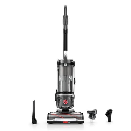 Hoover Bagless Upright Vacuum, WindTunnel Tangle Guard, Powerful, Multi-Surface, with LED, Extension Wand,Turbo, Crevice,& 2-in-1 Upholstery Tool, Lightweight, HEPA Filter, XL Dust Cup, Grey