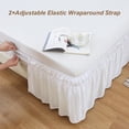 thumbnail image 5 of UniVerse Wrap Around Bed Skirt Three Fabric Sides Elastic Dust Ruffled 18 Inch Tailored Drop,Easy to Install Fade Resistant-Natural White, Queen/King, 5 of 14