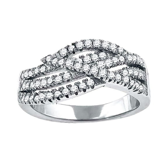 925 Sterling Silver Womens Cubic Zirconia Twisted Fashion Ring Size 6 Ring for Women