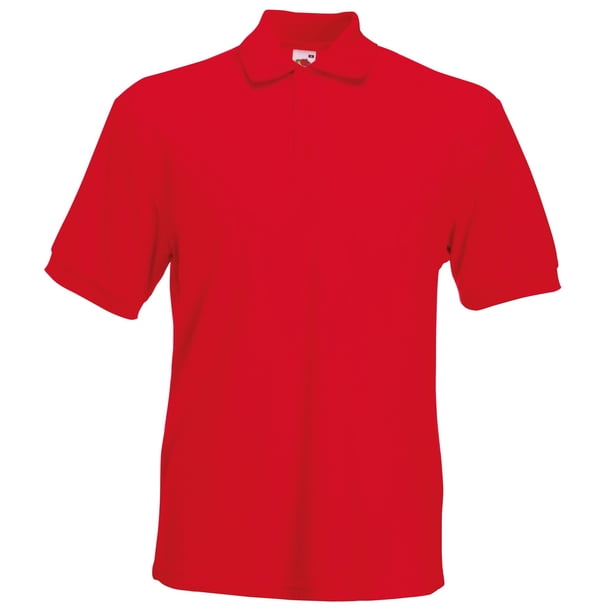 Fruit Of The Loom - Polo pique de manga corta grueso Modelo 65/35 Hombre Caballero (Rojo)