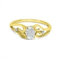 thumbnail image 6 of 14k Yellow Gold Oval White Topaz And Diamond Ring, 6 of 6