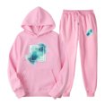 thumbnail image 3 of Feancey Womens Hooded Track Suits 2 Piece Set Valentines Day Novelty Printed Hoodie Sets Teen Girl Casual Oversized Sweatshirt and Jogger Pants Sweatsuits Pink S, 3 of 7