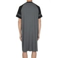 thumbnail image 5 of LELINTA Men's Sleepwear & Robes Sleep shirt Men's Nightshirts Short Sleeve Kaftan Nightwear Black/ Wine Red/ Light Grey/ Blue Color, 5 of 6
