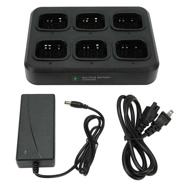 Base de carga para walkie talkie de 6 vías con cable de 1,1 m Cargador de radio de 2 vías de carga rápida para BF‑UV82 AC100‑240V Enchufe estadounidense