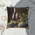 thumbnail image 2 of Orinice Wine Grapes Bottle Graphic Decorative Cushion Throw Pillow Cover Zipper Closure for Home Couch Living Room Bed Sofa, 1PC 24x24in, 2 of 5