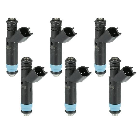 Fuel Injector No.04854181 Fuel Injection Nozzle for Jeep Cherokee 4.0L 2001 Black 6 Pcs