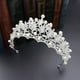 thumbnail image 3 of Zhuge Tiara de boda para novia, diadema de princesa, corona de novia, joyería para el cabello con diamantes de imitación de cristal, decoración para novia, cumpleaños, graduación, boda (plateada), 3 of 5