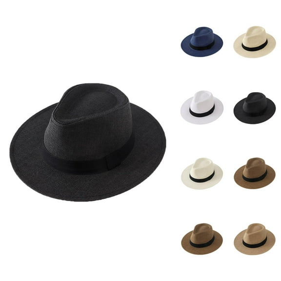 Cowboy Sun Hat for Men and Women – Panama Style Wide Brim Straw Hat with UV Protection, Packable Foldable Bucket Hat for Beach, Travel, Camping and Festival