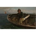 thumbnail image 2 of Hans Gude 18x13 Gold Ornate Wood Frame and Double Matted Museum Art Print Titled - Fisherman from Rugen (1882), 2 of 4