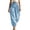 Light Blue, variant on Cropped Pants for Women Joggers Pants Casual Ruffle Elastic Waist Pants with Pockets Vacation Daily Clothes L
