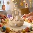 thumbnail image 4 of Easter Bunny Basket for Egg , Small Woven Cotton Rope Basket with Rabbit Ears & Tail, Kids Easter Baskets for Eggs, Baby Gift & Party Supplies, Holiday Decor, 4 of 7