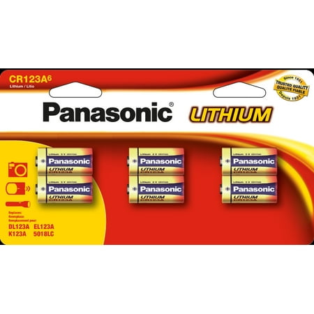 Panasonic CR123A Lithium Batteries - 6 Pack