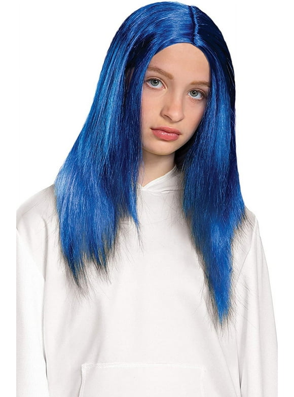 Billie Eilish Singer Song Writer Pop Star Straight Blue Girls Child Costume Wig