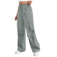 thumbnail image 1 of WEAIXIMIUNG Ensembles de Pantalons pour Femmes Invitées de Mariage Pantalons Cargo Pantalons Jogger pour Femmes Amples à Cordon Légers Pantalons de Sport de Randonnée avec Poches, 1 of 5
