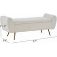 thumbnail image 2 of Teddy Storage  for Bedroom, 57" Extra Long Boucle  for King Size Bed, Modern Upholstered End of Bed Ottoman  with Arms and Gold Legs for Entryway Living Room (Ivory), 2 of 9