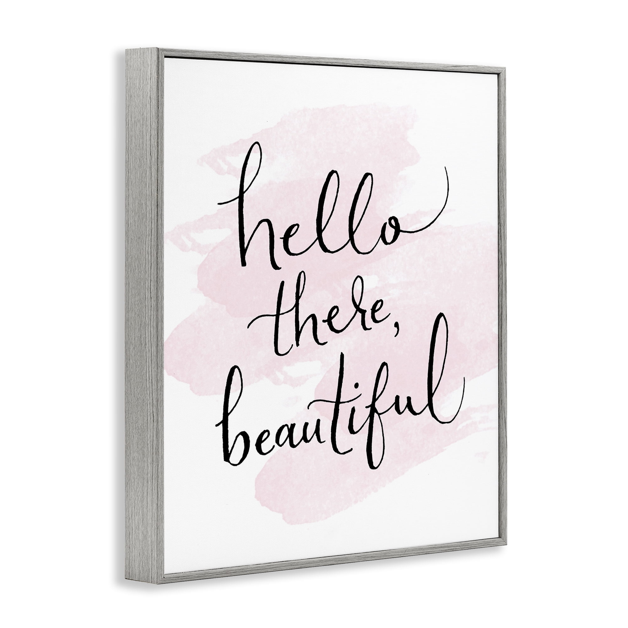Stupell Industries Hello There Beautiful Beauty & Fashion Painting Gray Framed Art Print Wall Art, 11 x 14