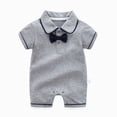 thumbnail image 2 of KPOPLK Summer Sleep Outfit One Piece Clothes Infant Newborn Baby Boy Romper Jumpsuit Lapel Neck Short Sleeve Pajama Bodysuit Size 3-6 Months,D, 2 of 9