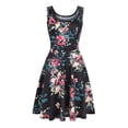 thumbnail image 3 of Womens Dresses Summer Sleeveless U-neck A-line Short Printed Loose Casual Dress Black L, 3 of 6