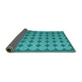 thumbnail image 2 of Ahgly Company Indoor Round Abstract Turquoise Blue Contemporary Area Rugs, 5' Round, 2 of 4