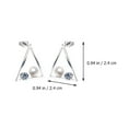 thumbnail image 2 of 1 Pair Stainless Steel Triangular Ear Studs Stylish Female Geometric Earrings, 2 of 8