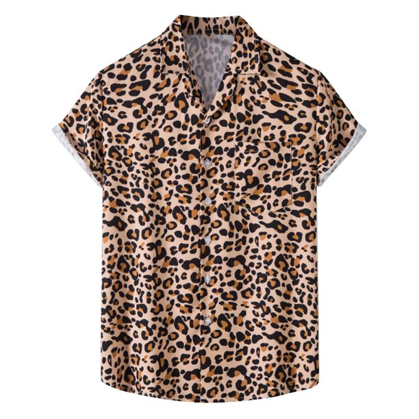 Hombres Casual Botones Playa Sin posicionamiento Estampado floral Turndown Camisa de manga corta Blusa Pompotops oipoqjl49575