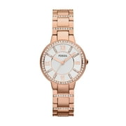 Fossil Virginia 30mm Women's Three-Hand Day-Date, Rose Gold-Tone Stainless Steel Watch