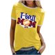 thumbnail image 1 of Elegante blusa de manga corta con cuello redondo y manga abullonada de punto para mujer OAVQHLG3B Store lin121212, 1 of 5
