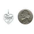 thumbnail image 2 of 14K White Gold Sweet 15 Heart Charm Birthday Pendant, 2 of 4